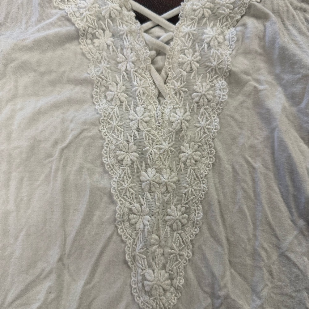 White Lace Embroidered Tank Top